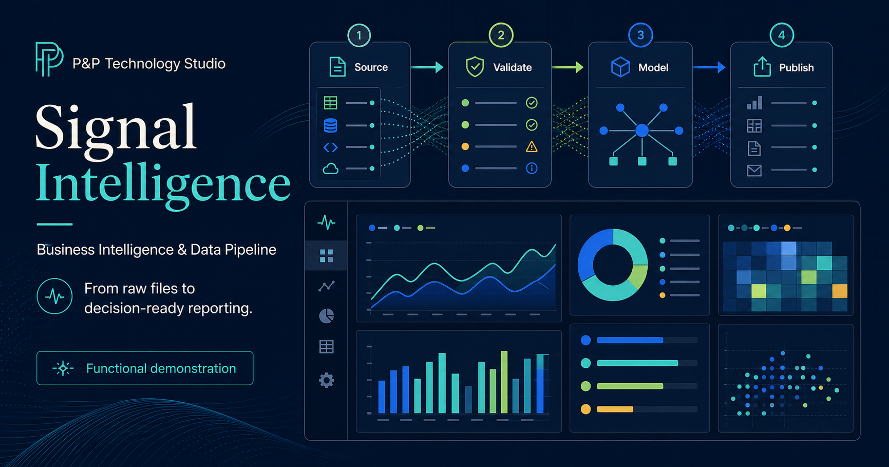 Signal Intelligence business intelligence dashboard by P&P Technology Studio